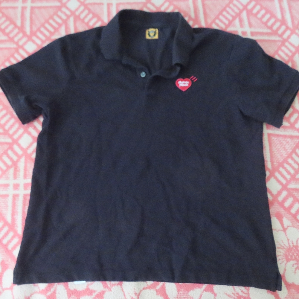 HUMAN MADE HEART POLO SHIRT NAVY no size
